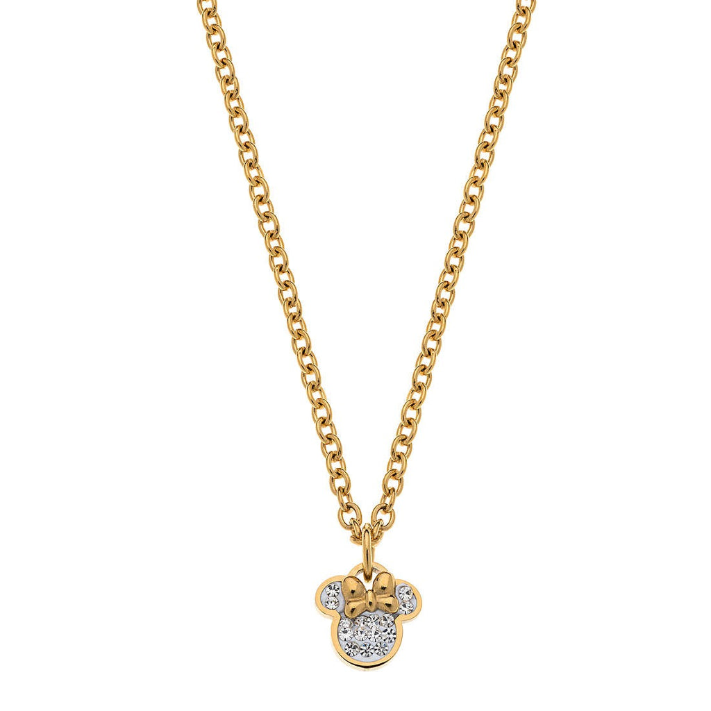 Disney Mickey and Minnie Halskette für Mädchen, Schmuck, n600582yrwl-b.cj, vergoldeter Edelstahl