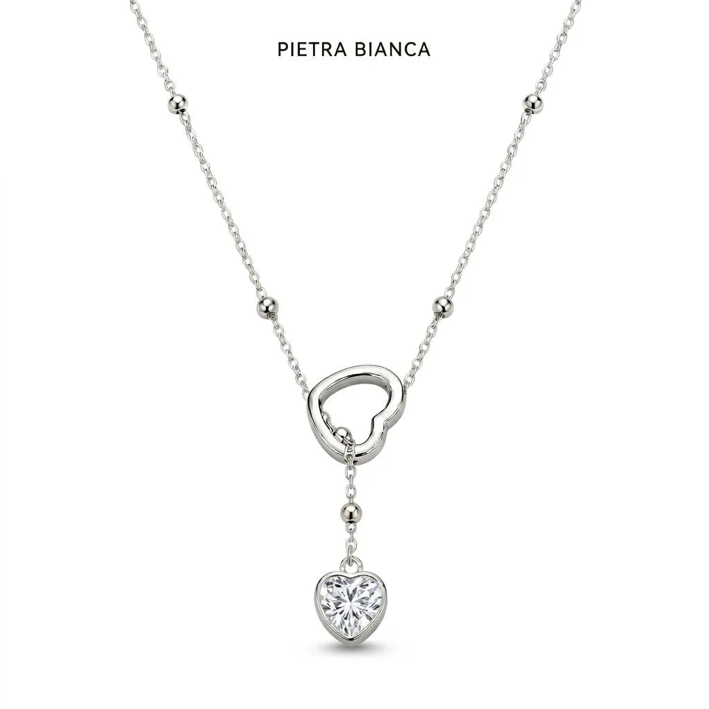 Collana sali e scendi con cuore by OGM Acciaio e Dorato 18KT