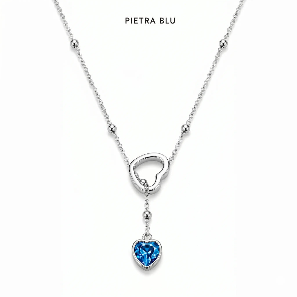 Collana sali e scendi con cuore by OGM Acciaio e Dorato 18KT