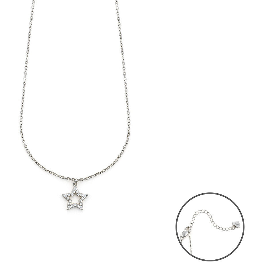 Collana donna gioielli 4US Cesare Paciotti 4ucl5759w in argento con stella zirconata