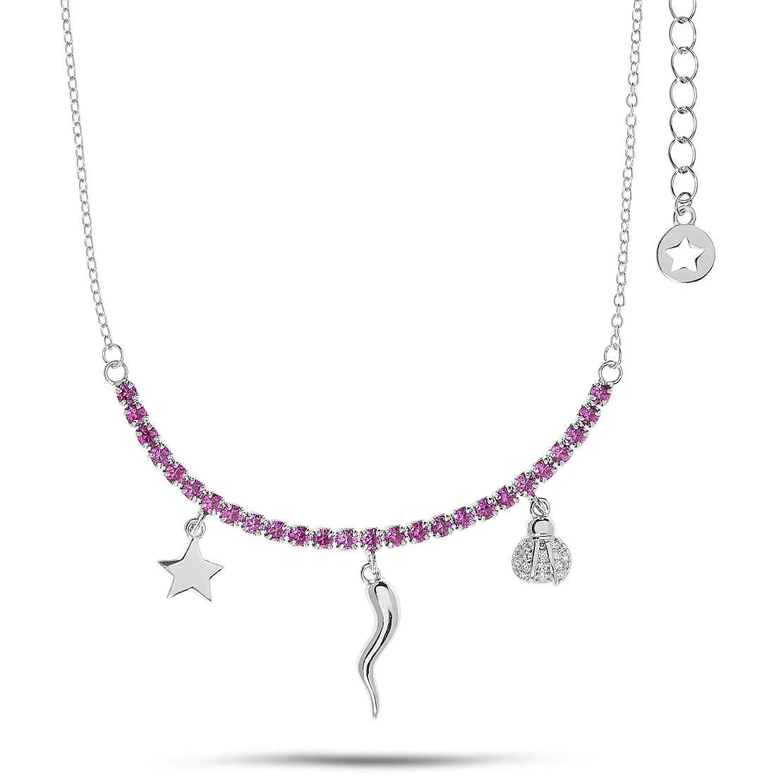 Collana donna gioielli Comete con corno portafortuna gla 255