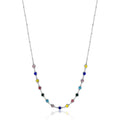Damenhalskette Schmuck Luca Barra ck1853 mit bunten Kristallen aus Stahl