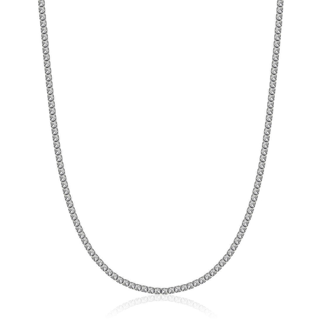 Collana tennis in acciaio e zirconi bianchi donna gioielli Luca Barra ck1783