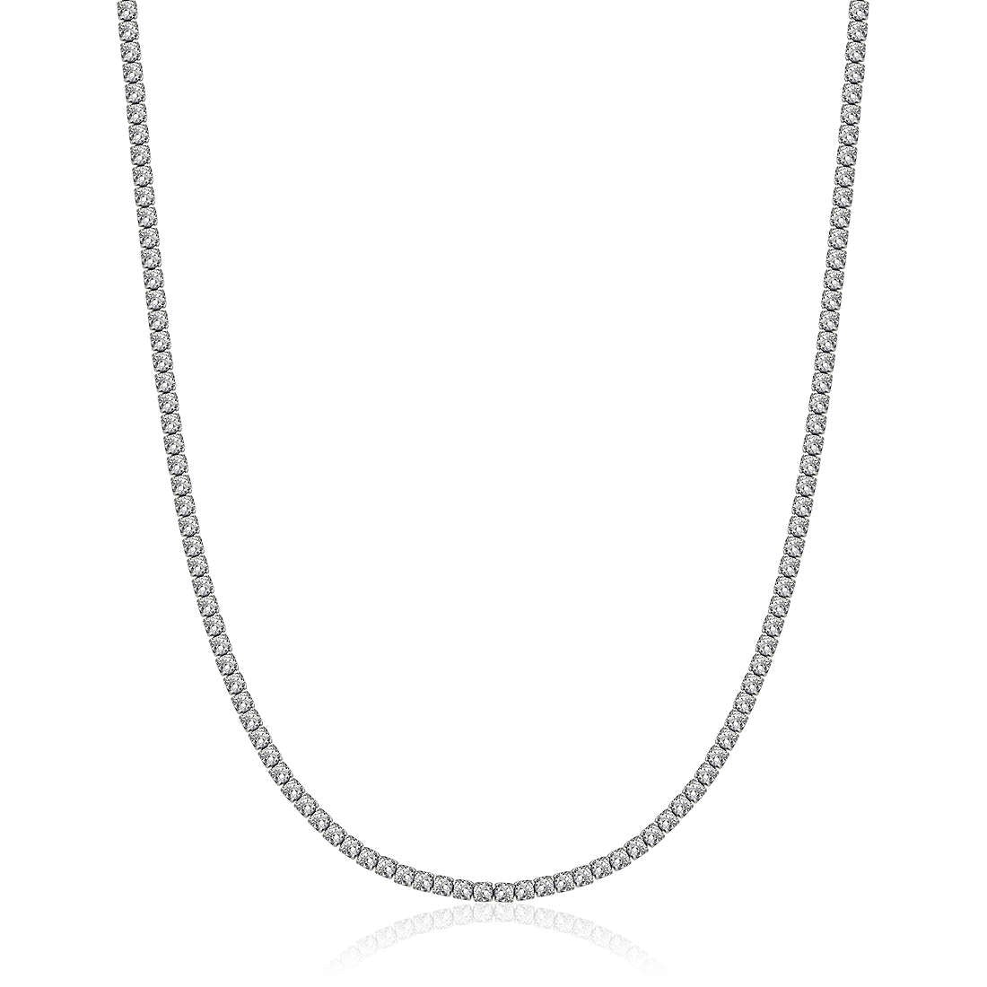 Collana tennis in acciaio e zirconi bianchi donna gioielli Luca Barra ck1783