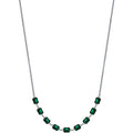 Collana donna acciaio gioielli Luca Barra ck1923 con pietre verdi