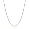 Collana donna gioielli Luca Barra ck1937 con perle sintetiche bianche e acciaio dorato