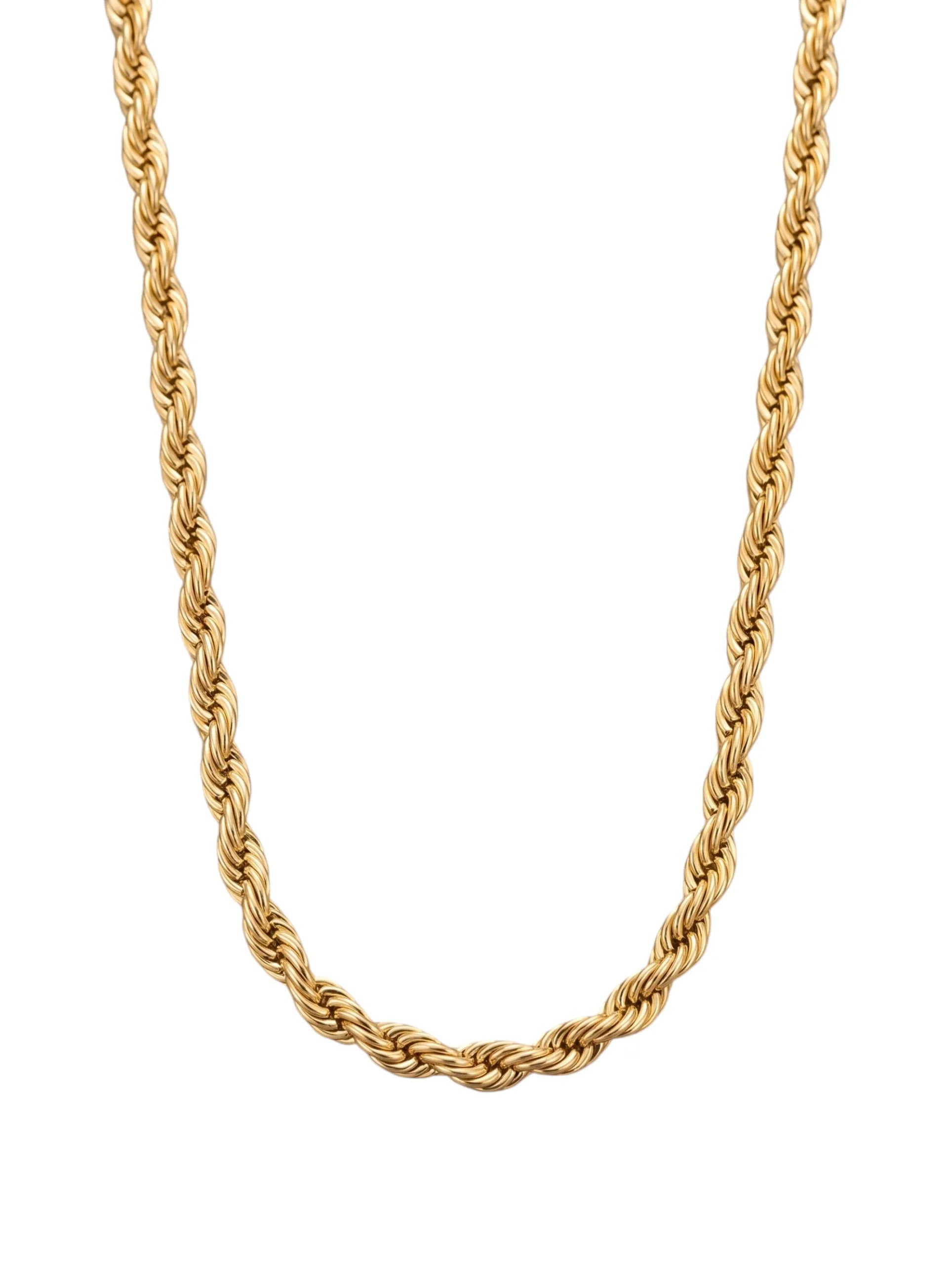 Collana funetta unisex in argento dorato 80 cm