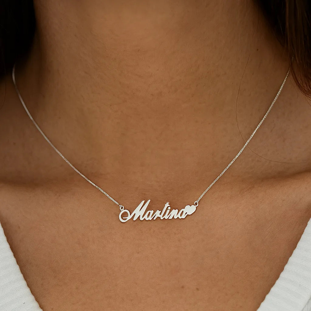 Collana personalizzata in Argento 925 con nome e cuore