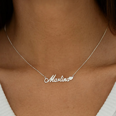 Collana personalizzata in Argento 925 con nome e cuore