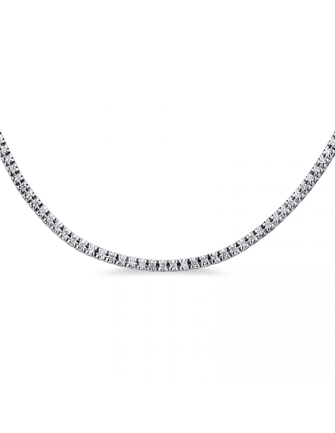 Damen-Tenniskette, geradlinig, aus 18 Karat Weißgold mit Diamanten