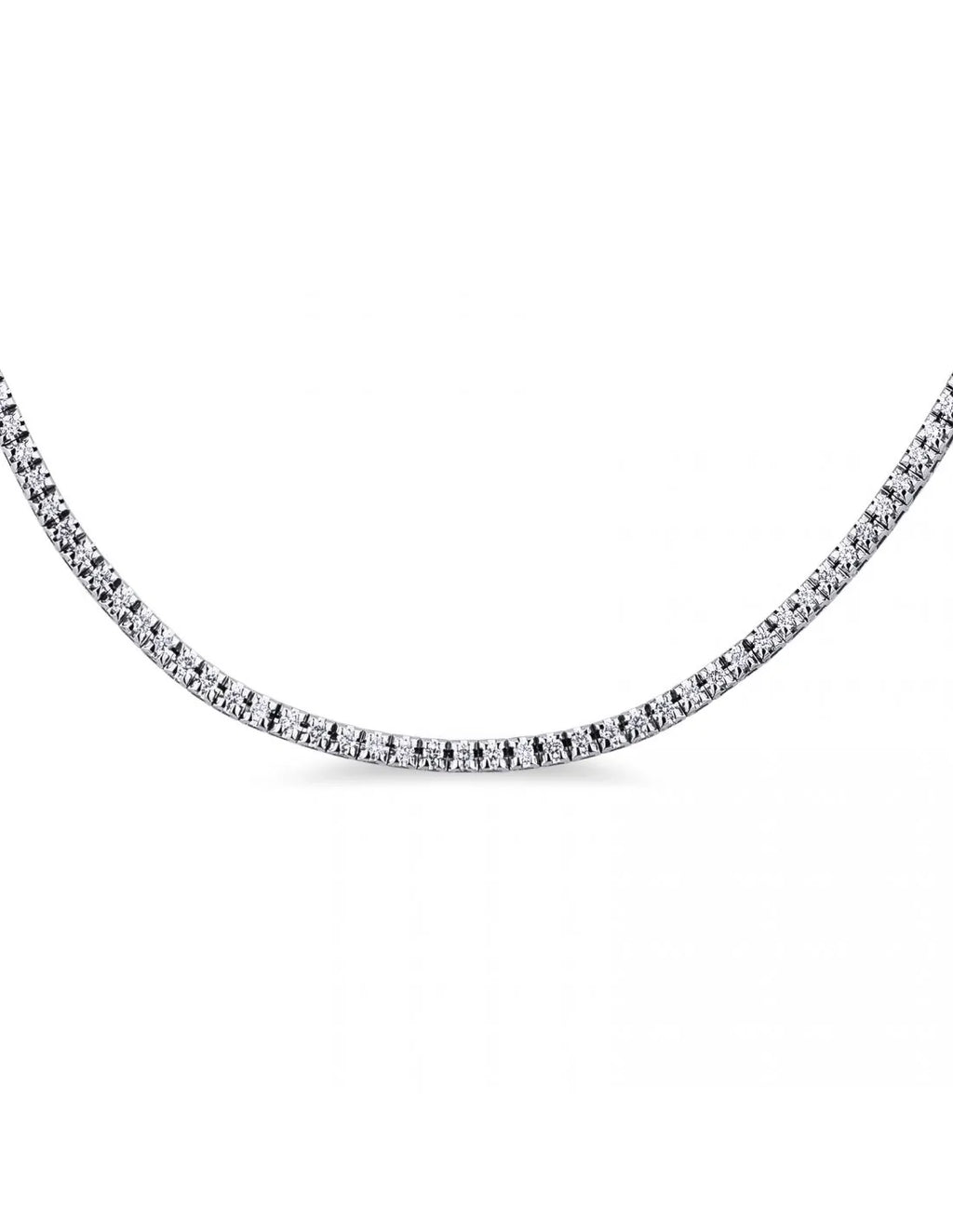 Damen-Tenniskette, geradlinig, aus 18 Karat Weißgold mit Diamanten