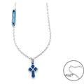 Collana uomo gioielli 4US Cesare Paciotti 4ucl5947 con pendente croce blu