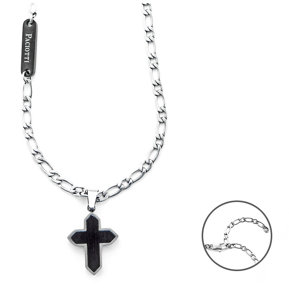 Herrenhalskette Schmuck 4US Cesare Paciotti 4ucl5950 mit Kreuzanhänger aus Edelstahl