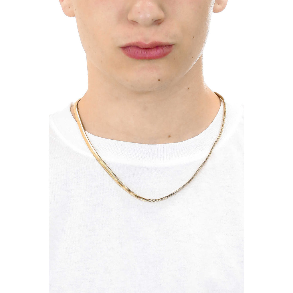 Collana uomo gioielli Luca Barra Spring cl275 in acciaio dorato 45 cm