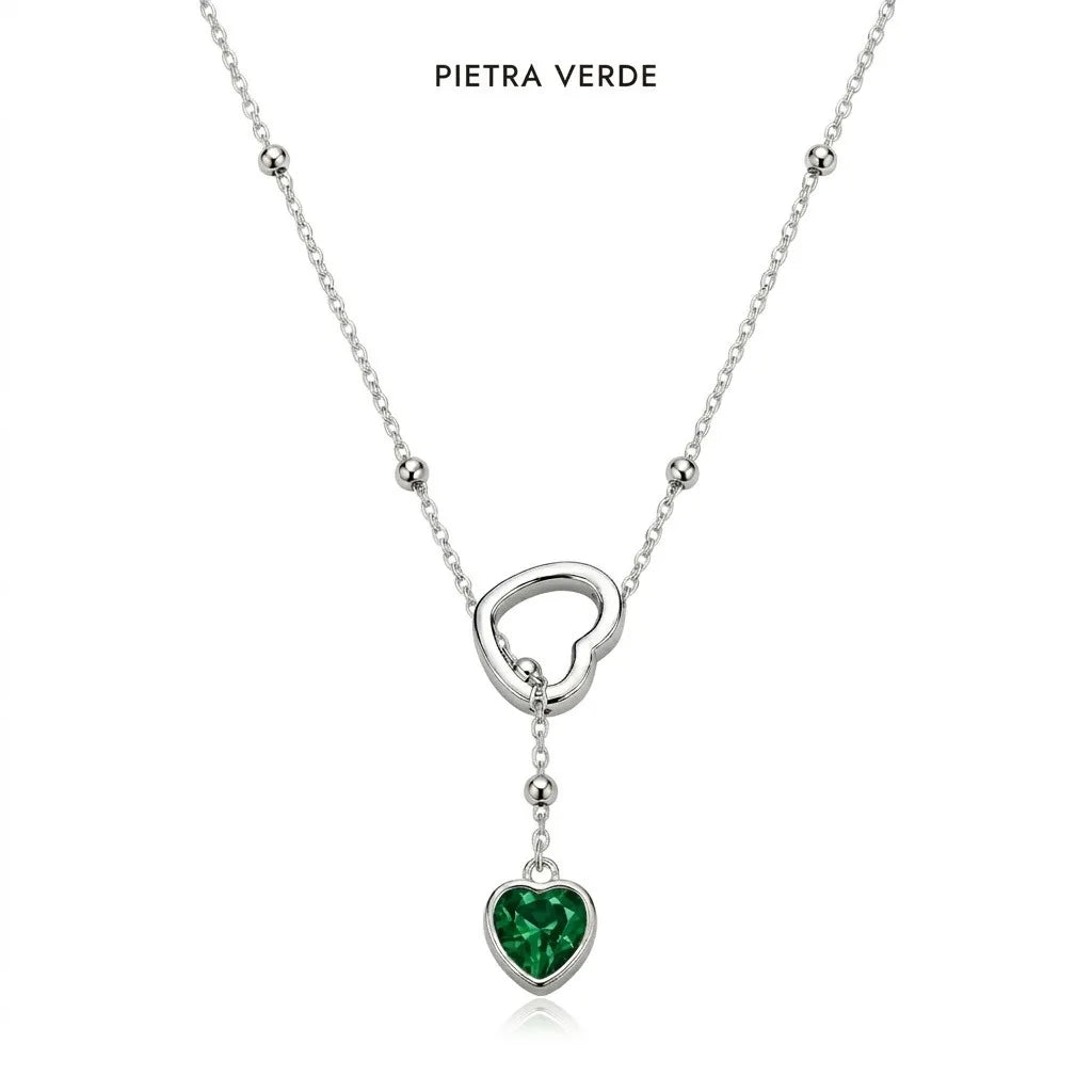 Collana sali e scendi con cuore by OGM Acciaio e Dorato 18KT