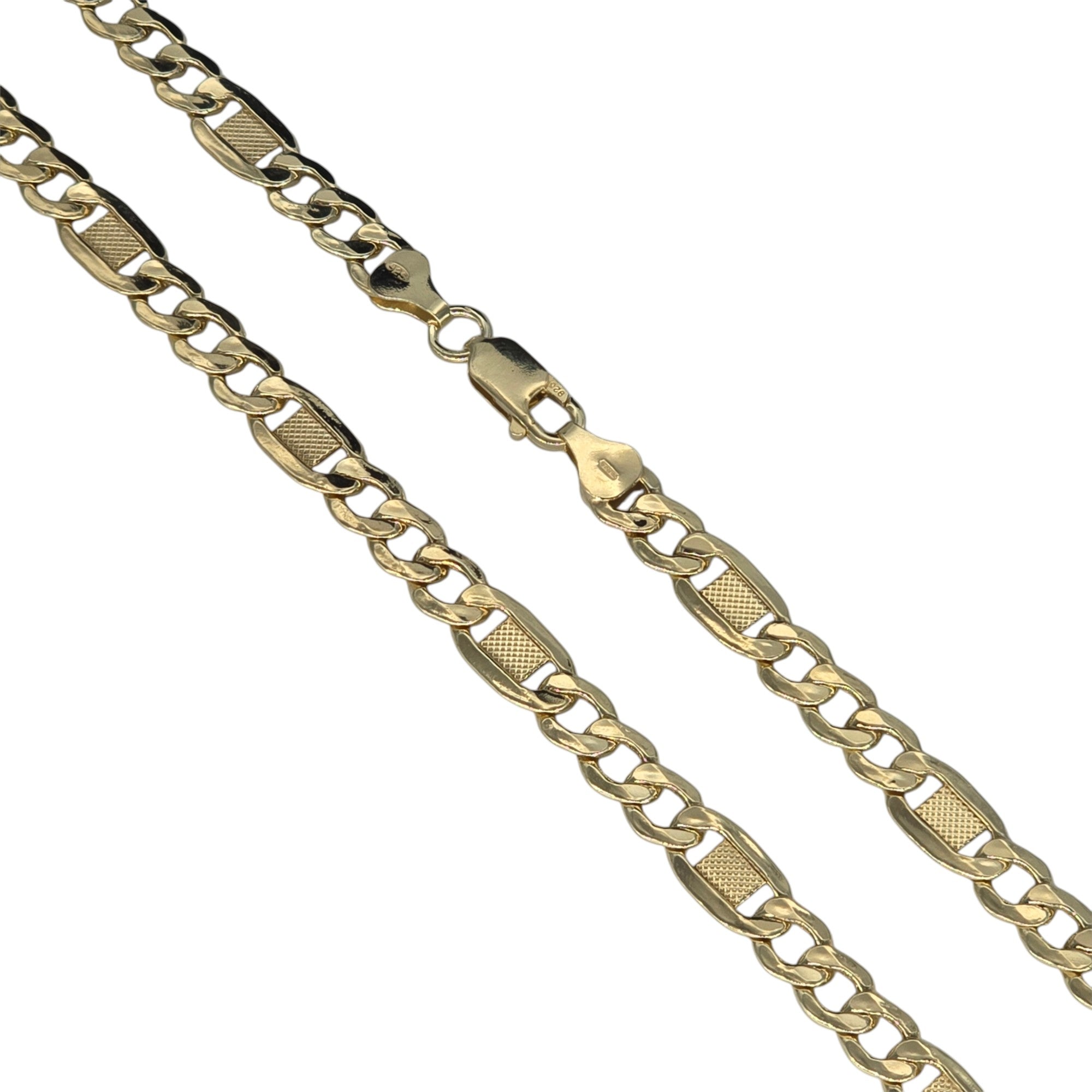 Collana Argento Doppio Bagno Oro Giallo Modello 3+1 50 cm