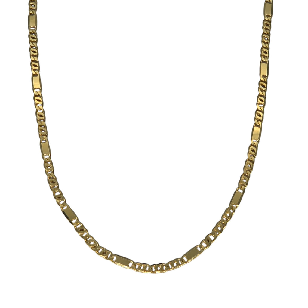 Collana in Argento Bagno Oro Giallo Modello 3+1 50 cm