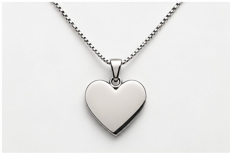 Collana veneziana in acciaio con ciondolo a cuore da incidere
