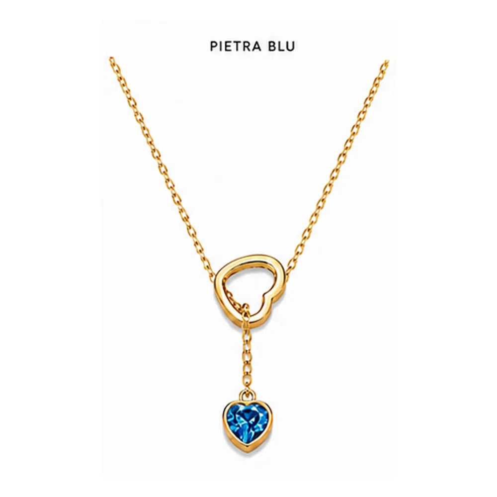 Collana sali e scendi con cuore by OGM Acciaio e Dorato 18KT