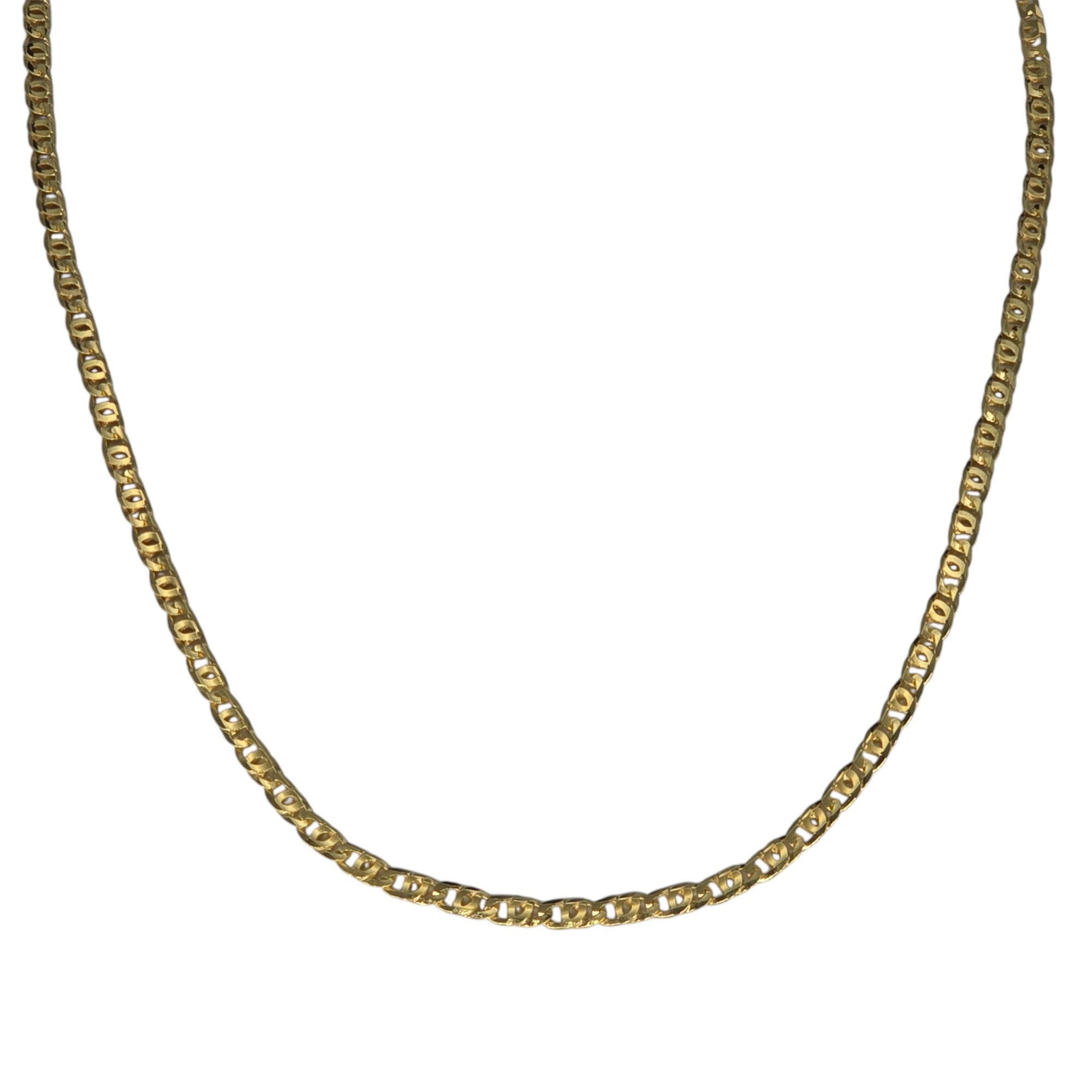 Collana Argento 925 Doppio Bagno Oro Giallo Catena Piatta - 50 cm
