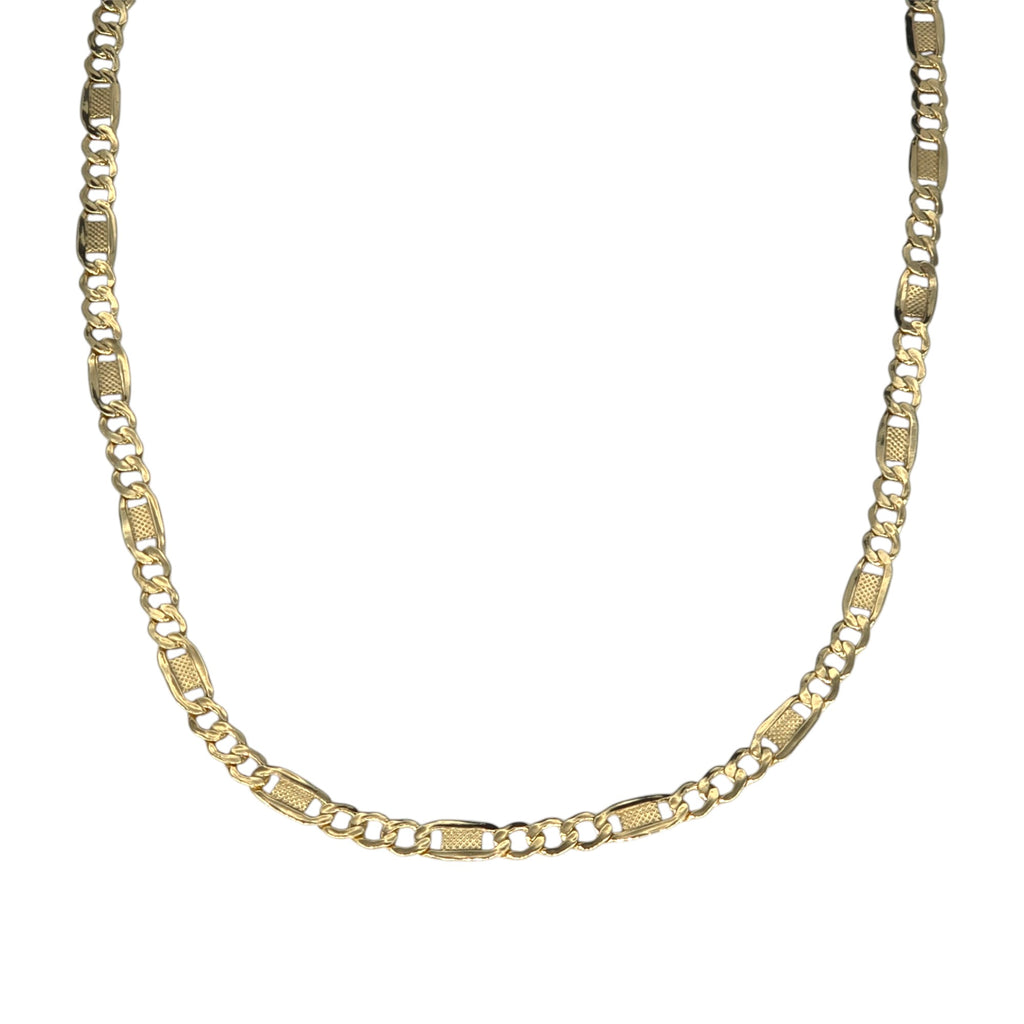 Collana Argento 925 Doppio Bagno Oro Giallo Modello 3+1 - 50 cm