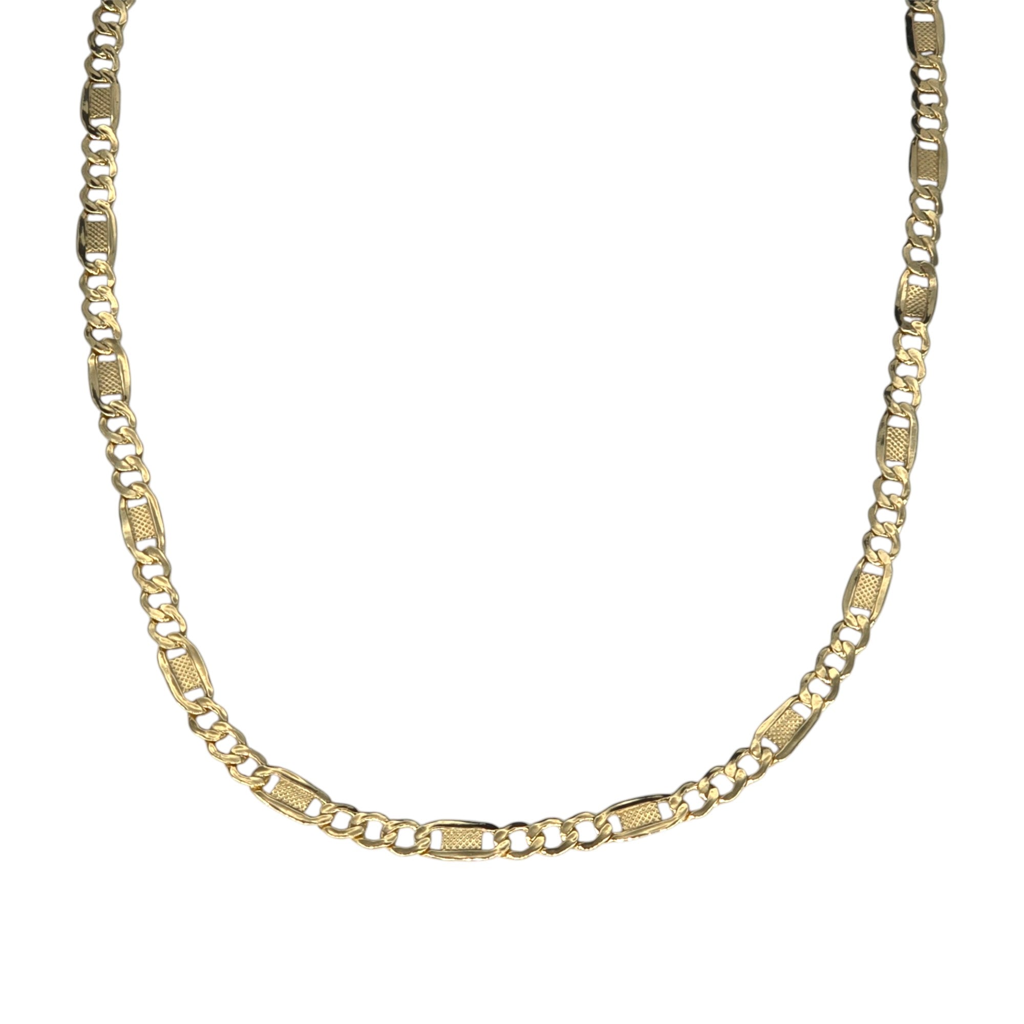 Collana Argento 925 Doppio Bagno Oro Giallo Modello 3+1 - 50 cm