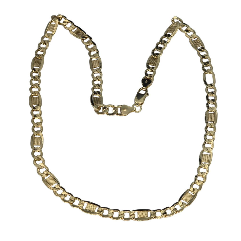 Collana Argento Doppio Bagno Oro Giallo Modello 3+1 50 cm
