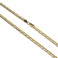 Collana Argento 925 Doppio Bagno Oro Giallo Catena Piatta - 50 cm