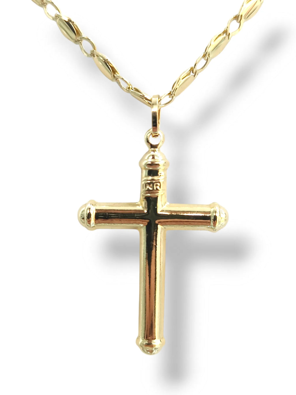 Collana con croce in oro giallo 18kt classica