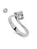Anello solitario donna in oro bianco 18 ct e diamanti dkac8985.s010