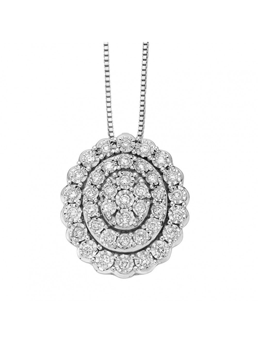 Collana donna con ciondolo in oro bianco 18 kt e diamanti dfpf9984.018 Donnaoro