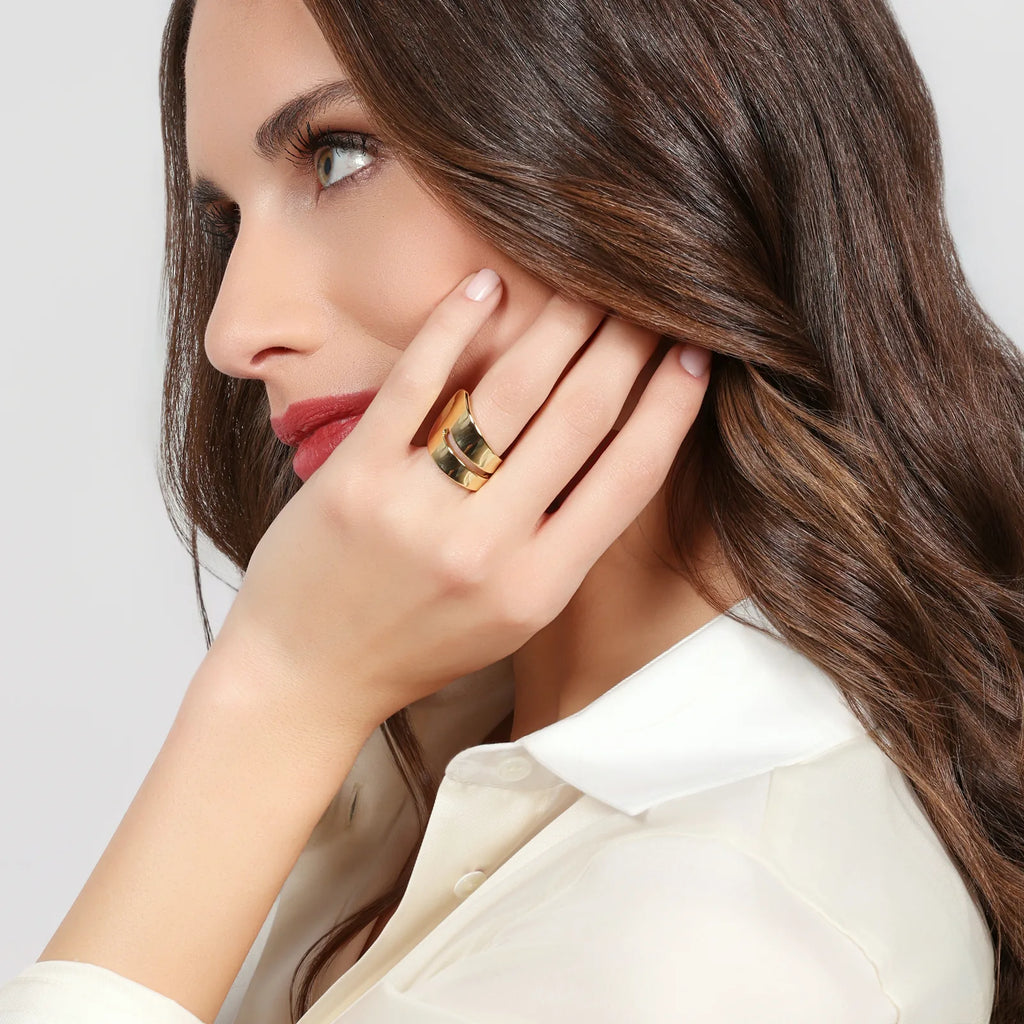 Anello in bronzo dorato lux 2844 Unoaerre donna