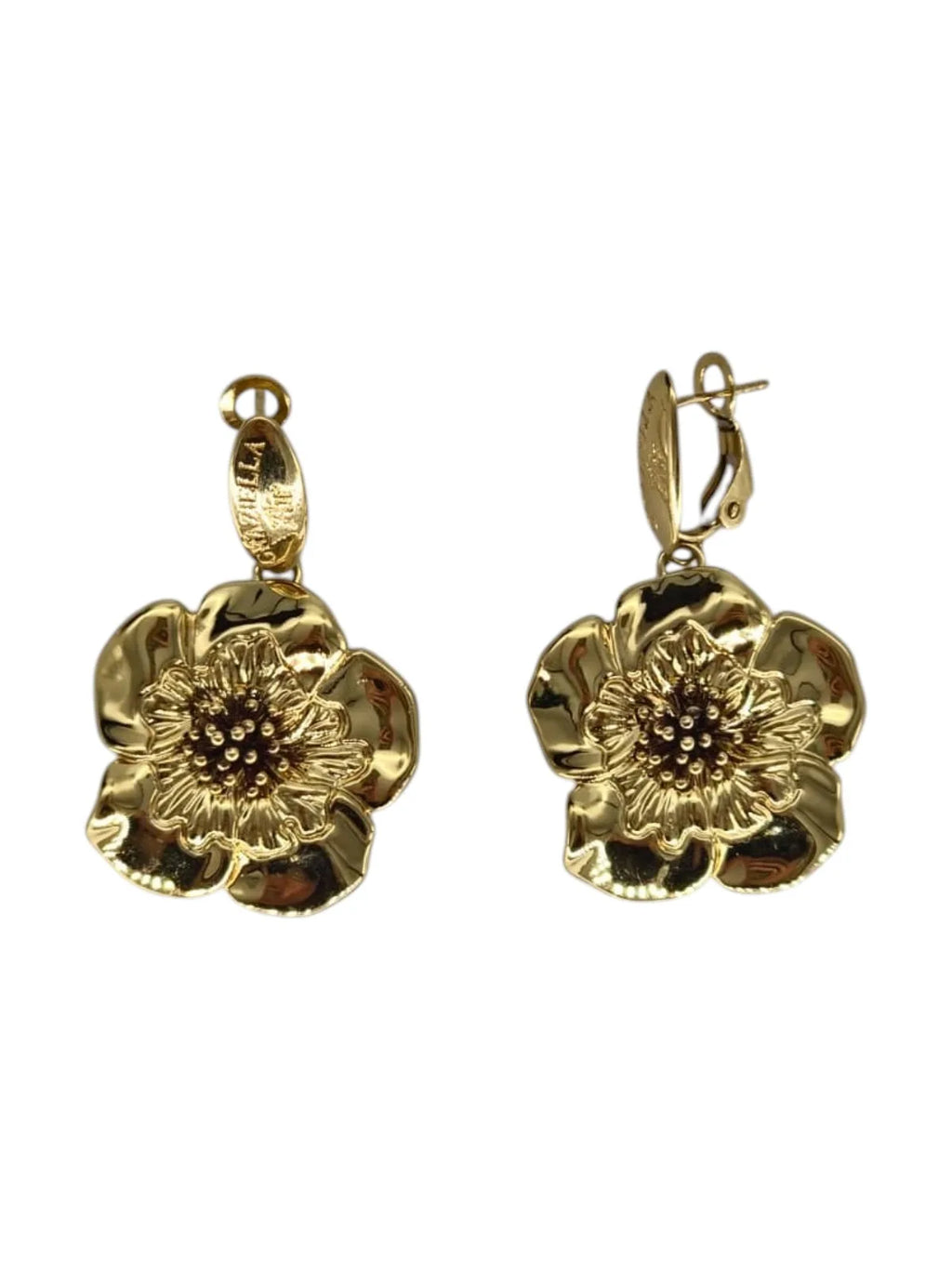 Set fiore piccolo in oro giallo 18 carati