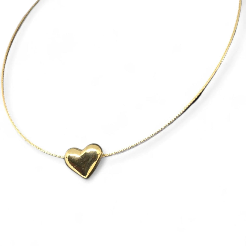 Girocollo donna in oro giallo 18 kt con pendente cuore