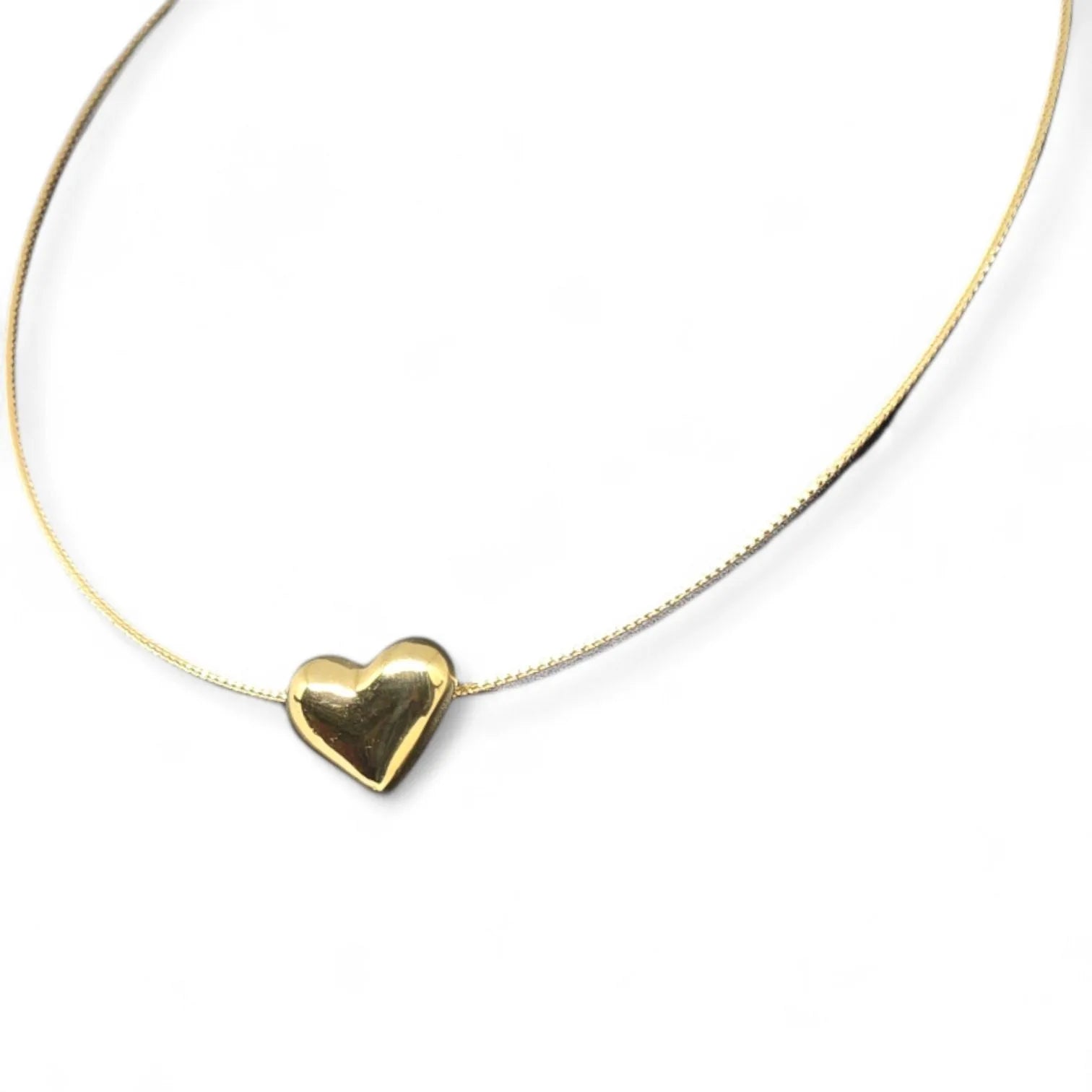 Girocollo donna in oro giallo 18 kt con pendente cuore
