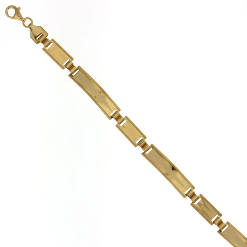Bracciale uomo in oro 18 carati maglia a piastra piatta