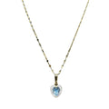 Collana Cuore in Oro 18Kt con Zirconi Blu e Bianchi Eleganza senza Tempo