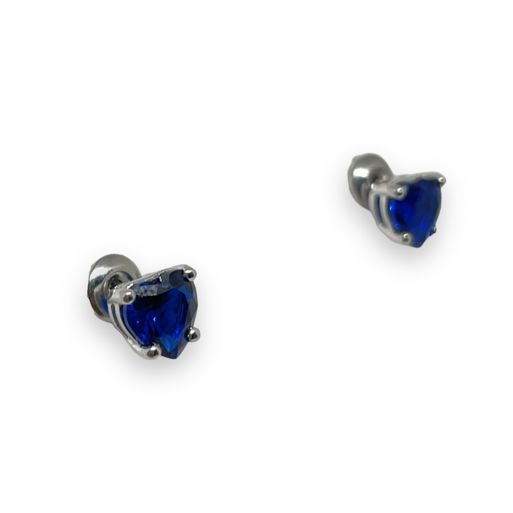 Orecchini iGold con cuore blu in Oro giallo 375 9Kt