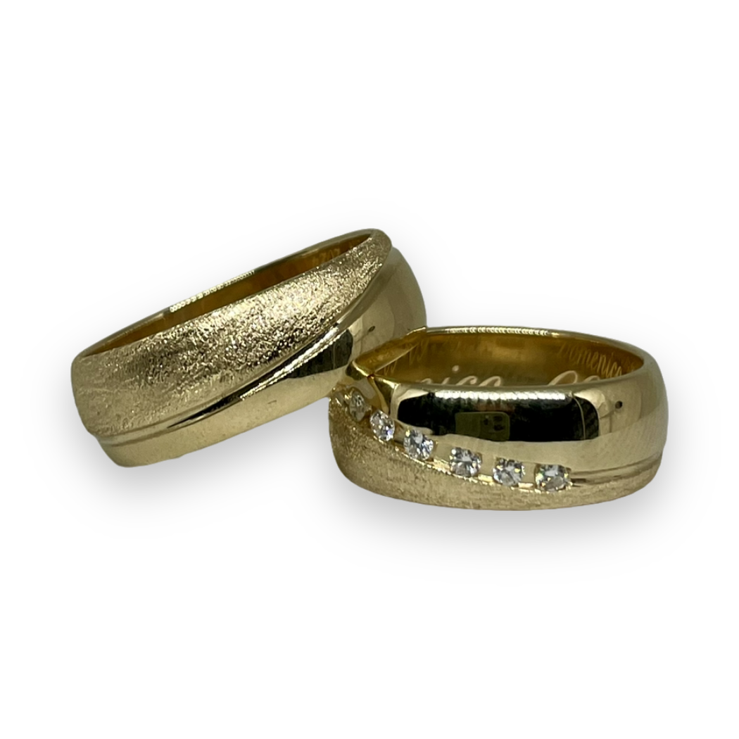 Fedi Nuziali in Oro 750 18KT Uomo e Donna con Diamante VVS da 5mm
