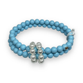 Bracciale in pietra turchese con perle bianche