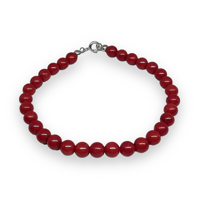 Armband mit 6 mm Korallenpaste-Perlen