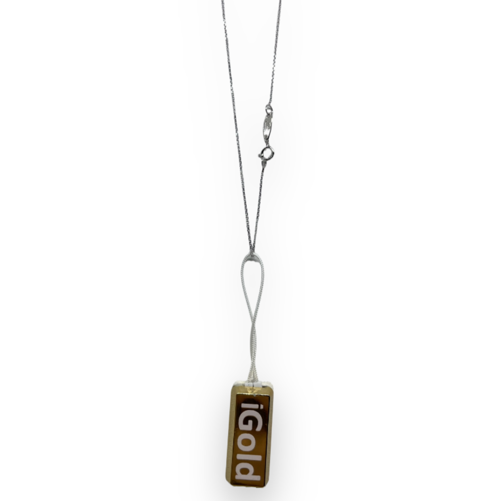 Collana iGold con cuore blu in Oro giallo 375 9Kt