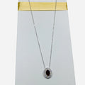 Collana iGold con punto luce ovale rosso Oro Bianco 375 9KT