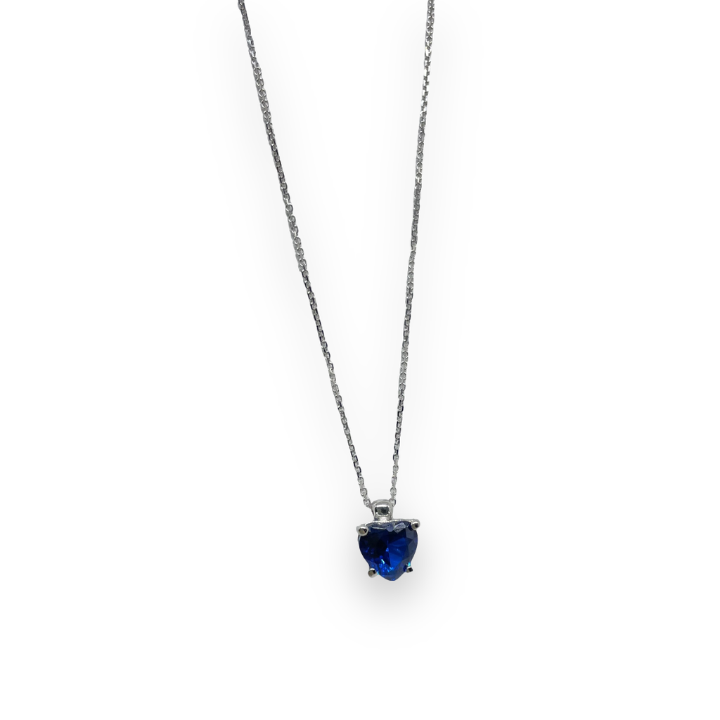 Collana iGold con cuore blu in Oro giallo 375 9Kt
