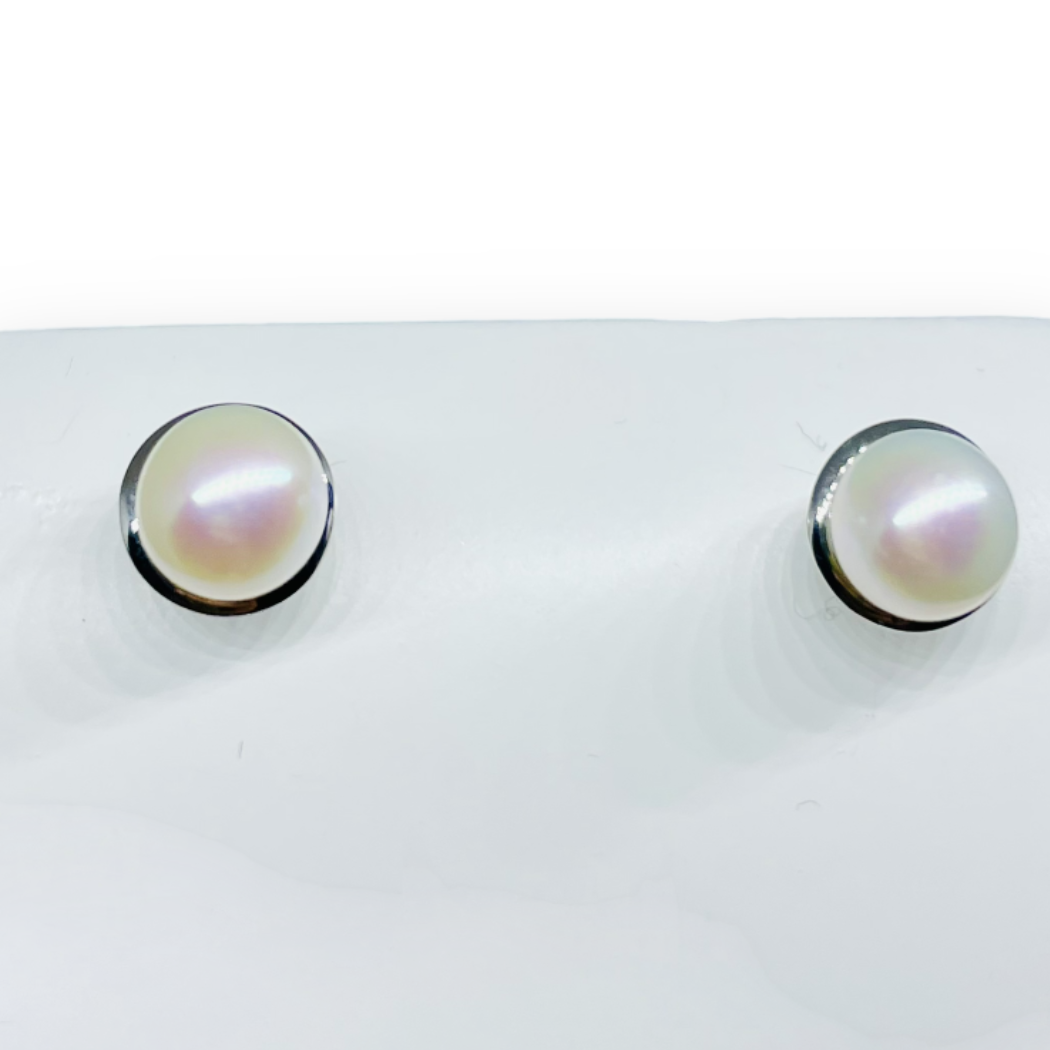 Orecchini iGold con perla bianca Oro Bianco 375 9KT