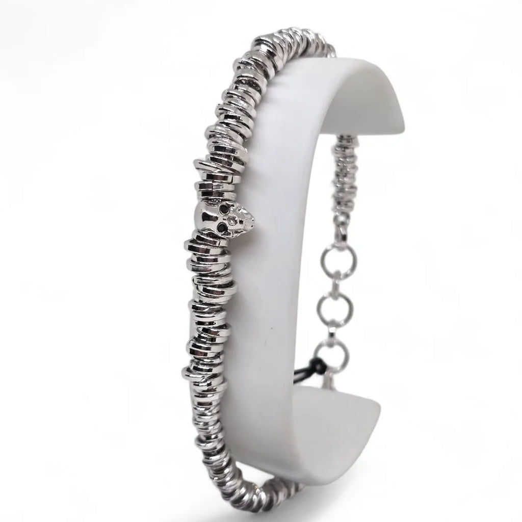 Bracciale Regolabile da uomo con teschio Maria Cristina Sterling B7038