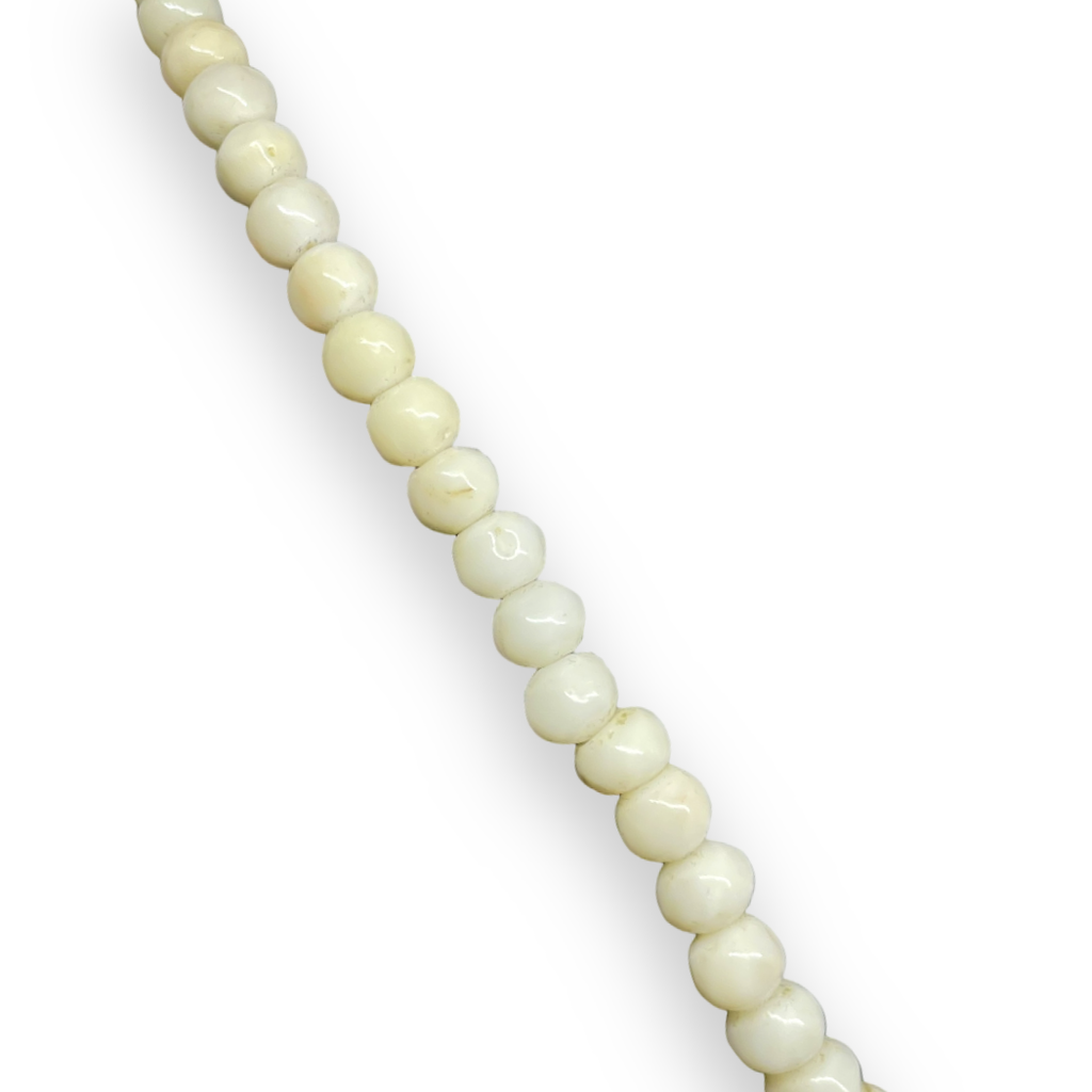 Collana con pietre di corallo rosa 6mm con chiusura in Oro 750 18KT