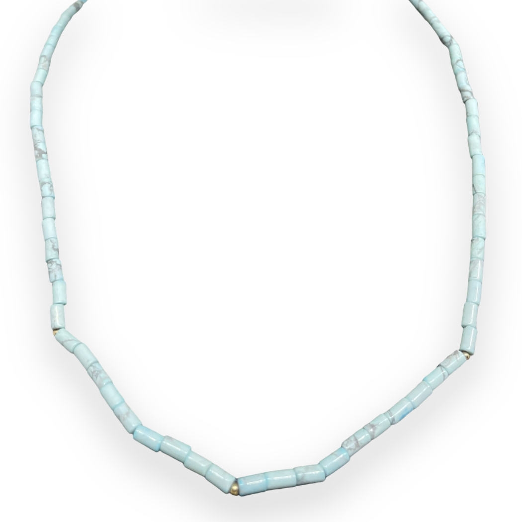 Collana fine con pietre in turchese Oro 750 18KT