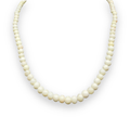 Collana con pietre di corallo rosa 6mm con chiusura in Oro 750 18KT