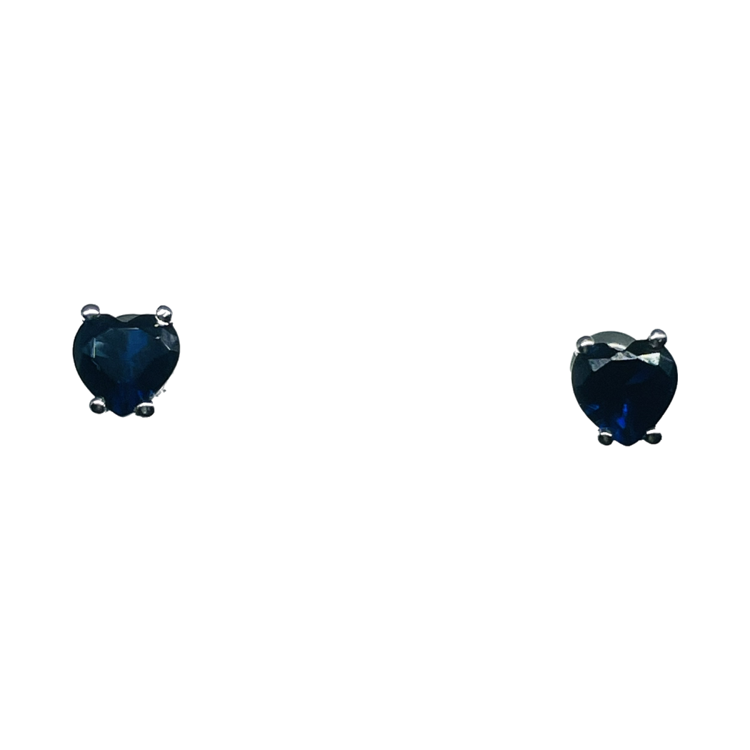 Orecchini iGold con cuore blu Oro Bianco 375 9KT
